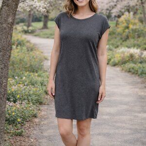 Eileen Fisher Charcoal Tencel Shift Dress XS
